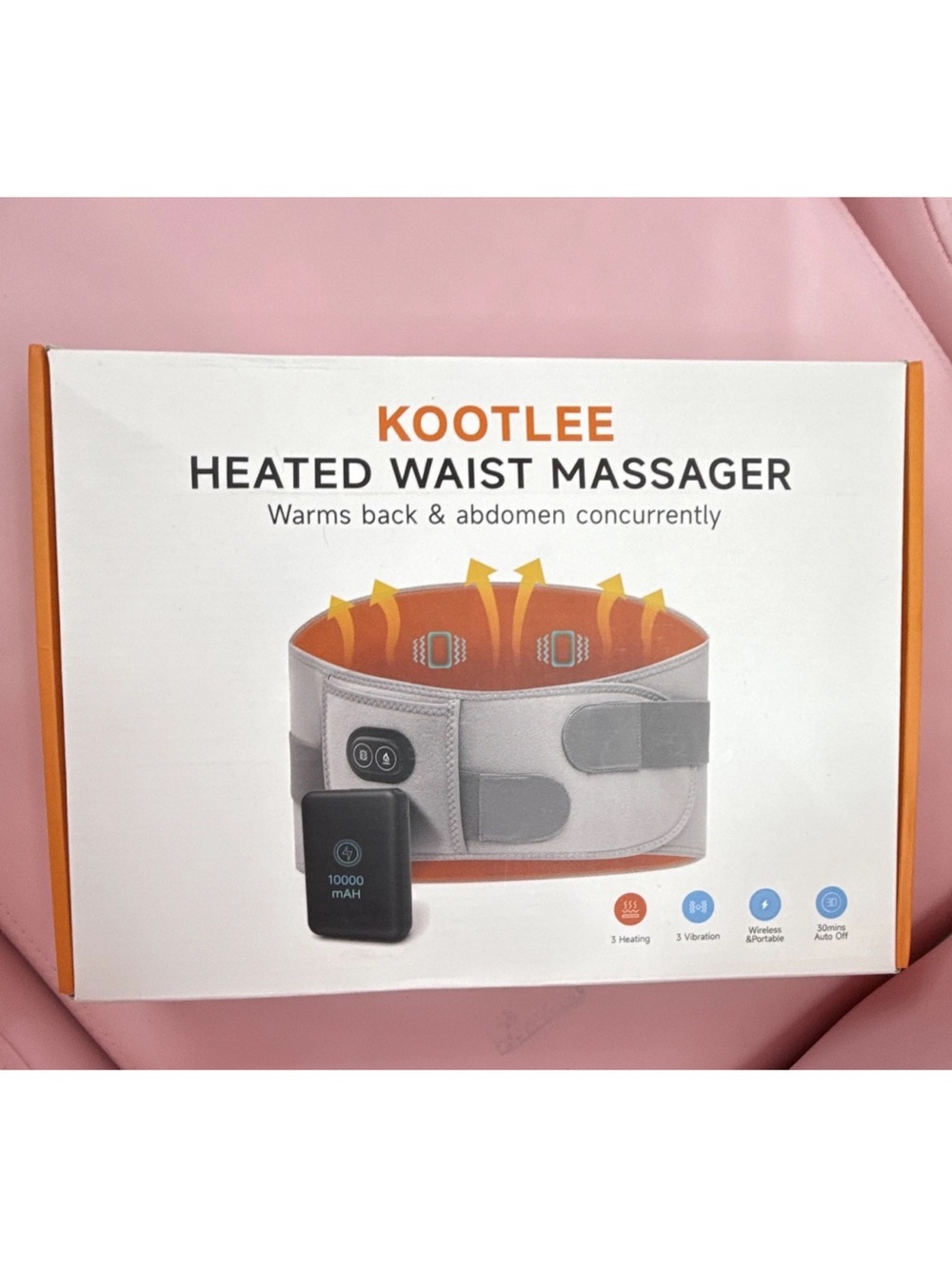 Heated Waist Massager - Gray/Pink